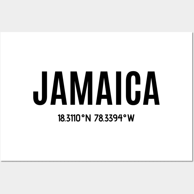 Jamaica w/Coordinates for Negril Wall Art by DAPFpod